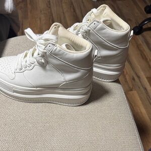 Madden Girl Cream High-Top Sneakers